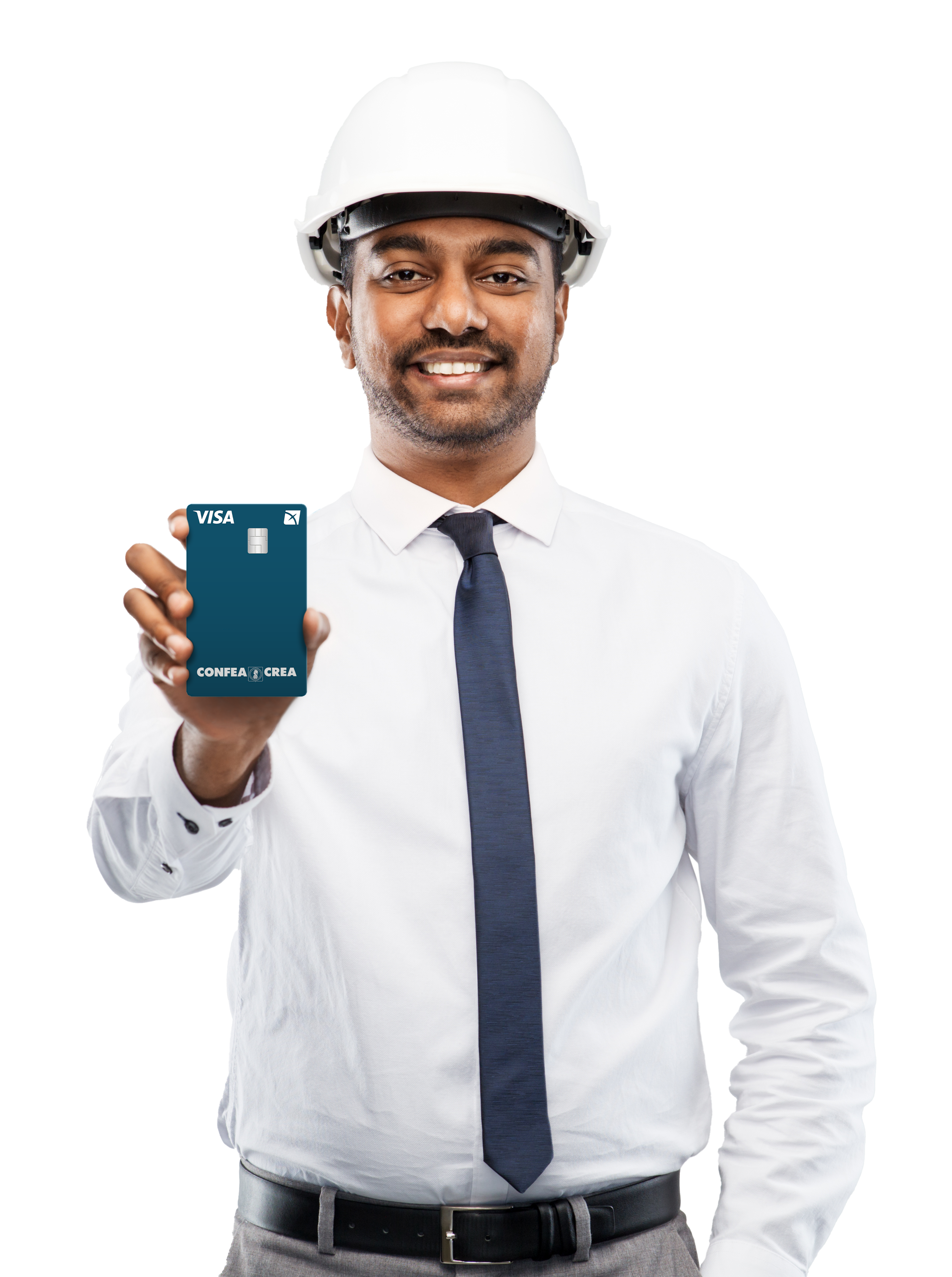 Engenheiro segurando cartao